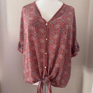 Max Studio Flutter Sleeve Top